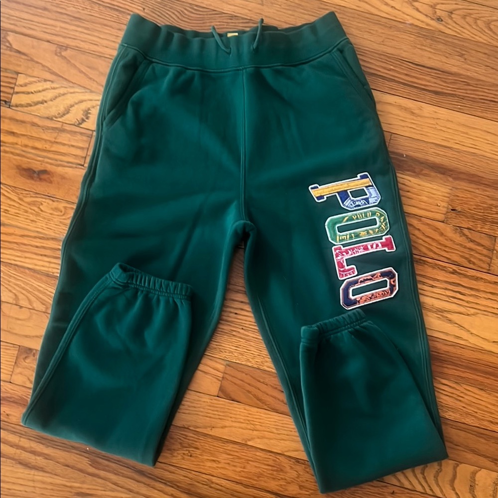 Polo by Ralph Lauren Green Sweatpants with Bold POLO Graphic